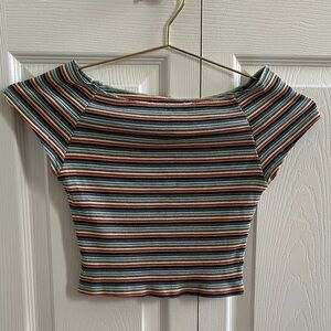 Brandy Melville Colorful Striped Crop Top
